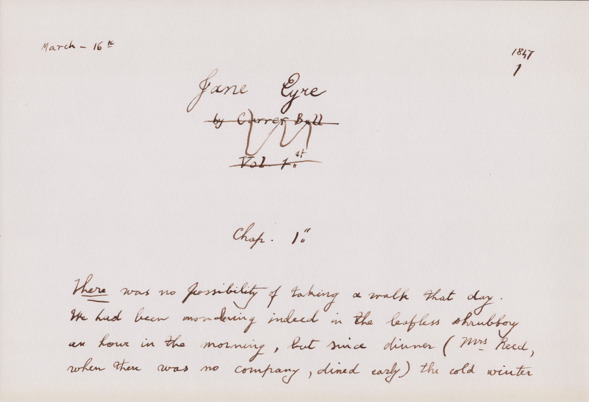 Jane Eyre manuscript by Leticia Obeid, included in the Traza exhibition proposal