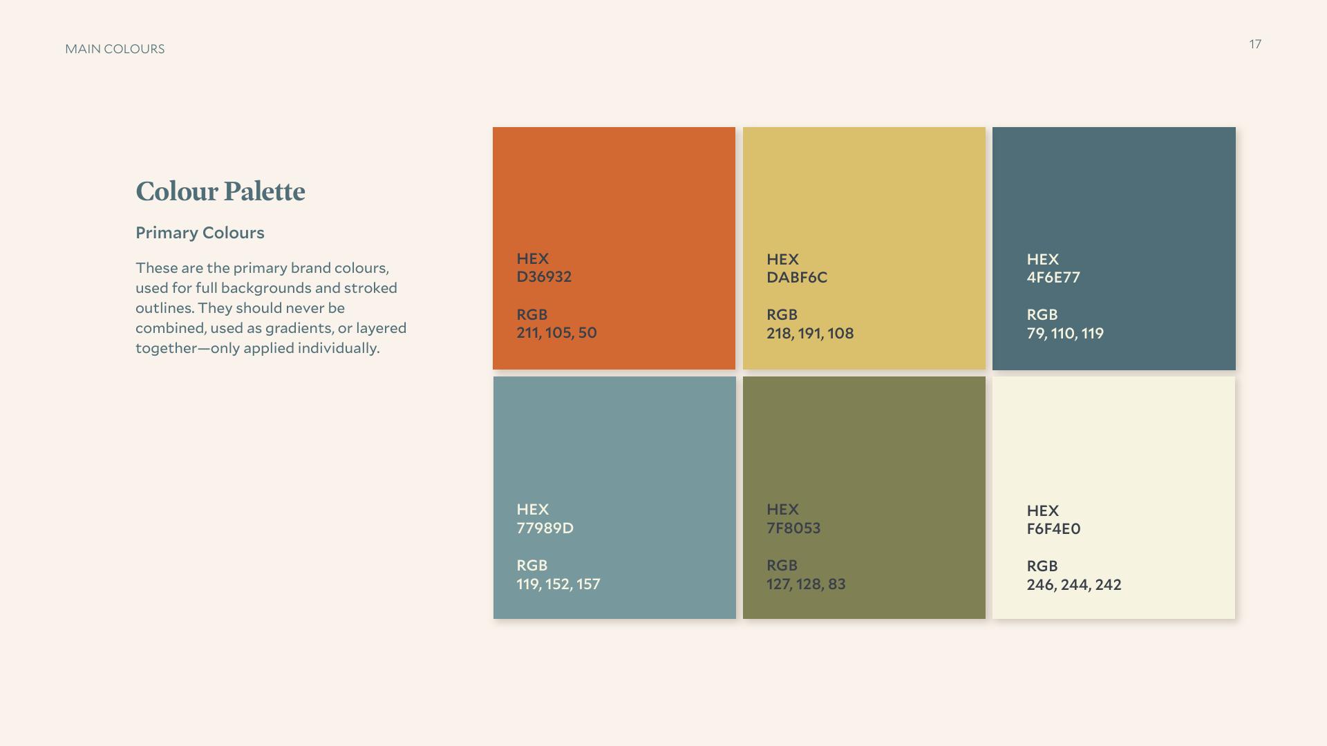 Morhaven primary colour palette from the brand guidelines