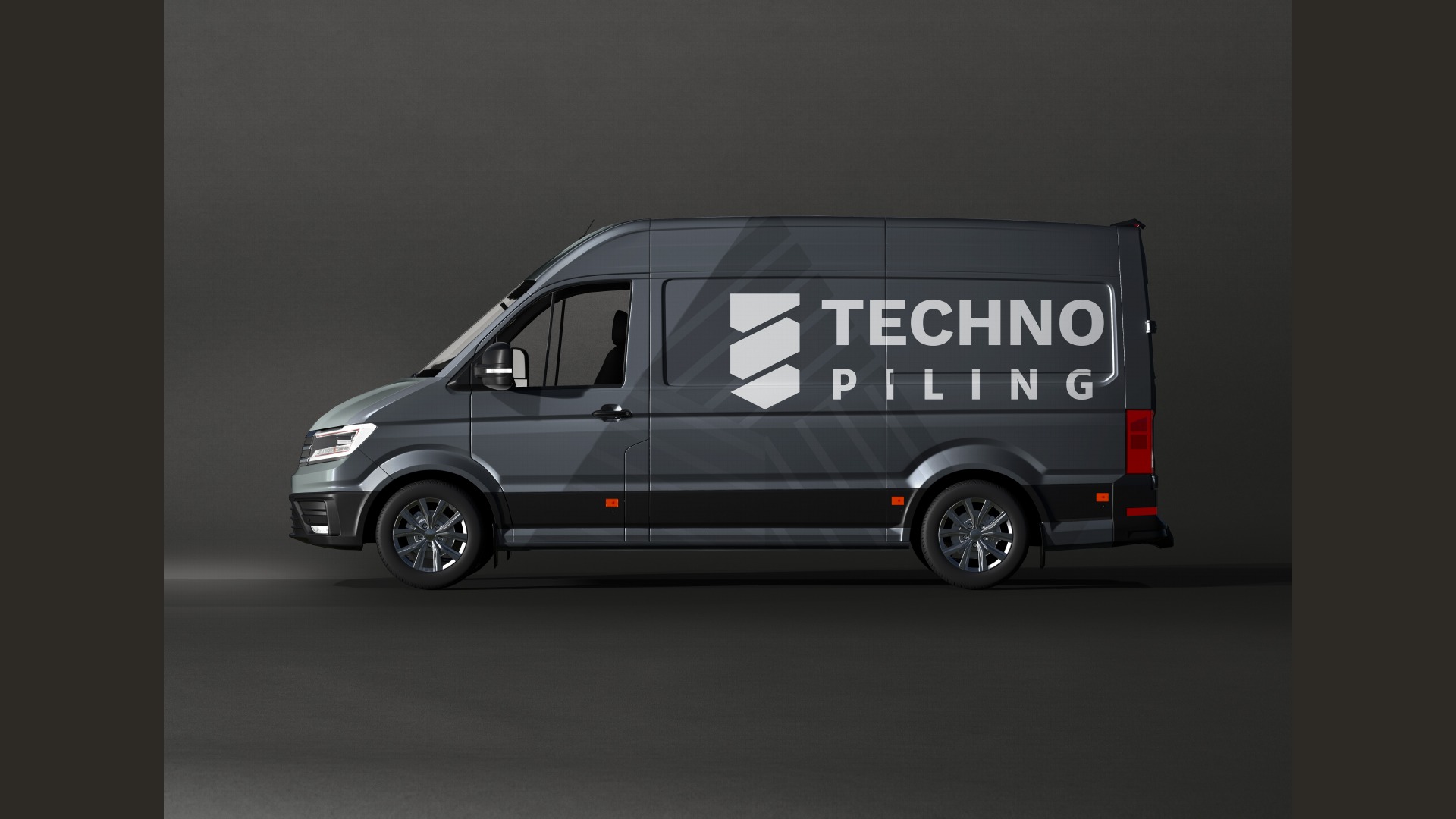 Techno Piling identity applied to a company vehicle